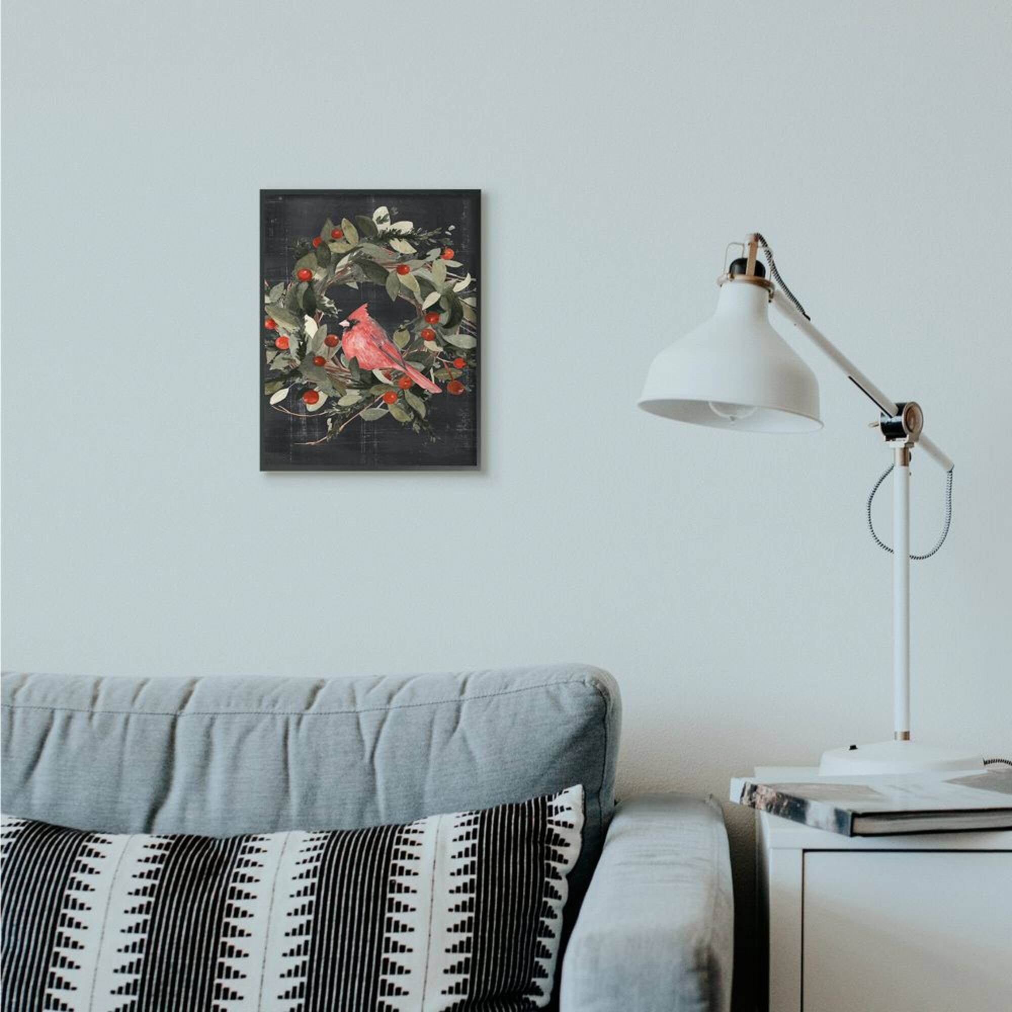 Stupell Industries Red Cardinal In Wreath Design Framed Wall Art